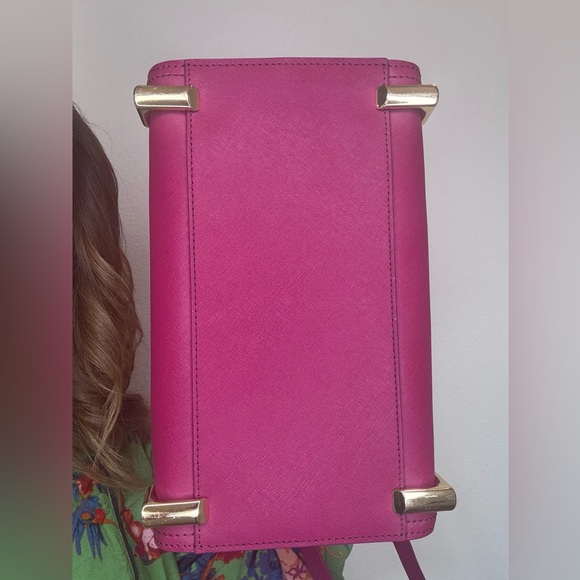 Zac Posen Saffiano Hot Pink Eartha satchel EUC - Picture 10 of 17